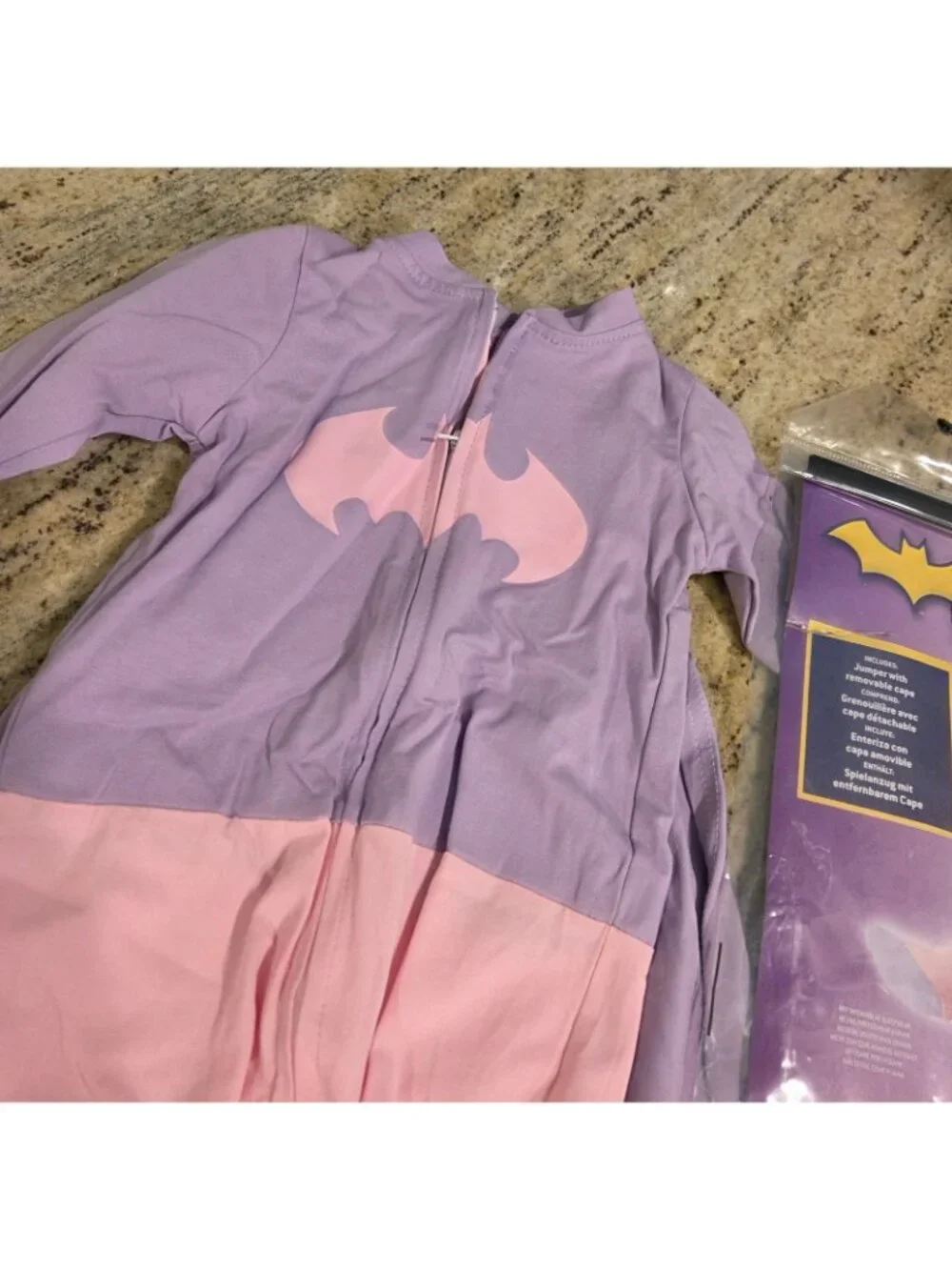 New! Batgirl Costume with Cape Size 0-6 months Pink Purple
